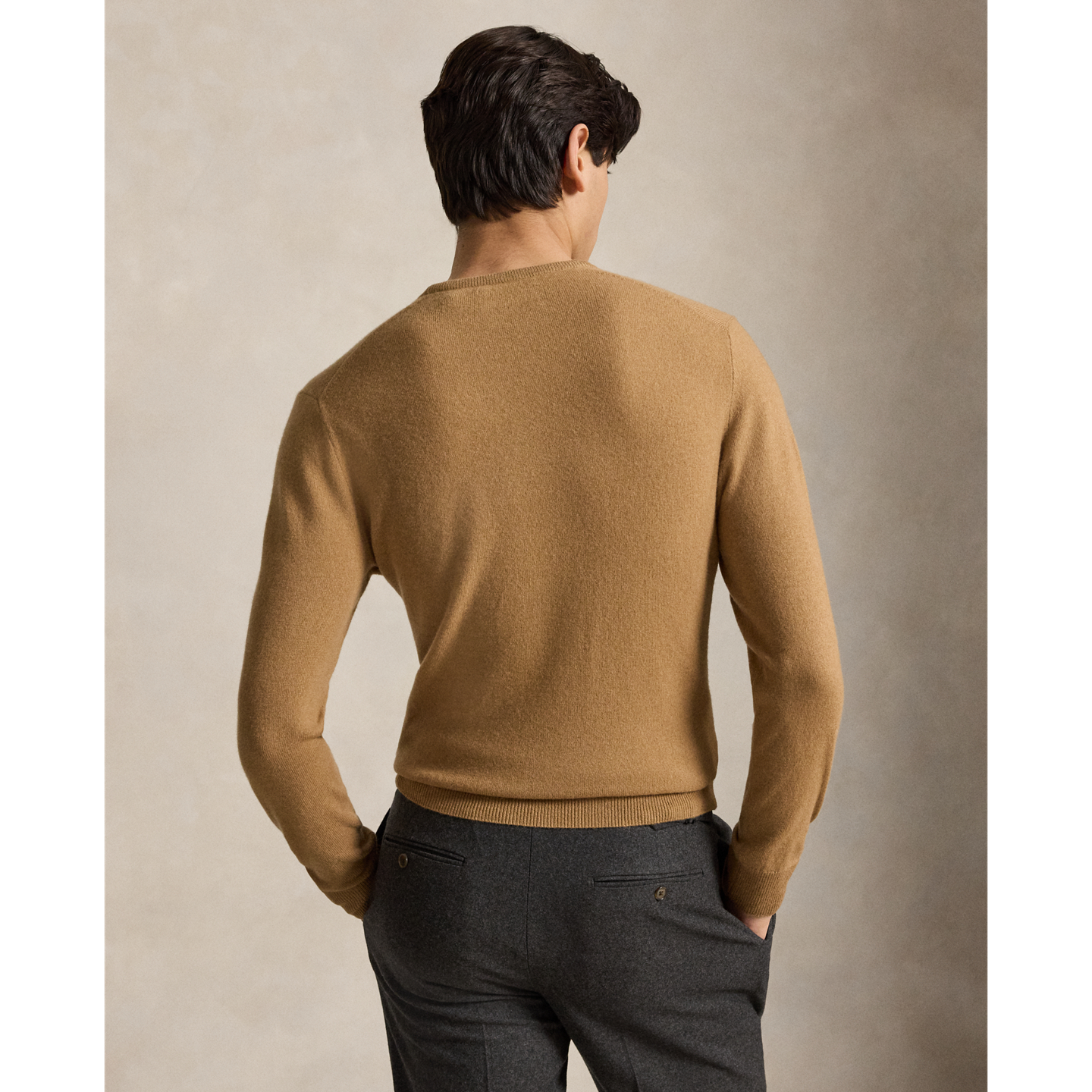 Мужской свитер Ralph Lauren Wool Crewneck, цвет: Рыжевато-коричневый меланжевый — фото 2