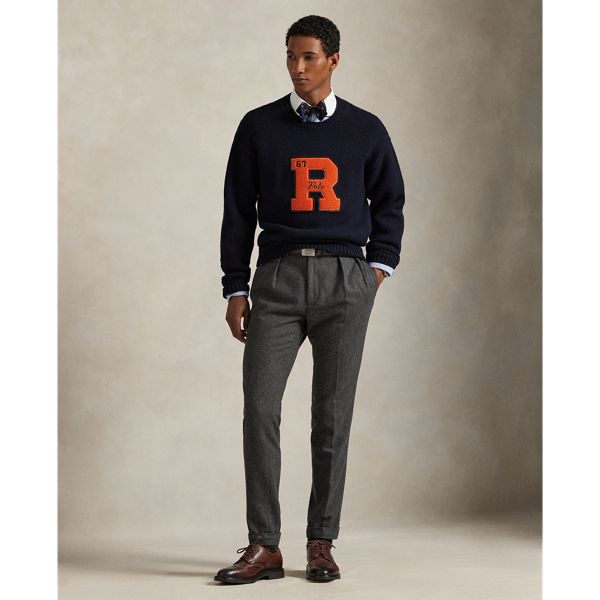 RRL ラルフローレン ヘンリーネック　ニット　ヴィンテージ ヴィンテージ フィット ウール レター セーター | ラルフ