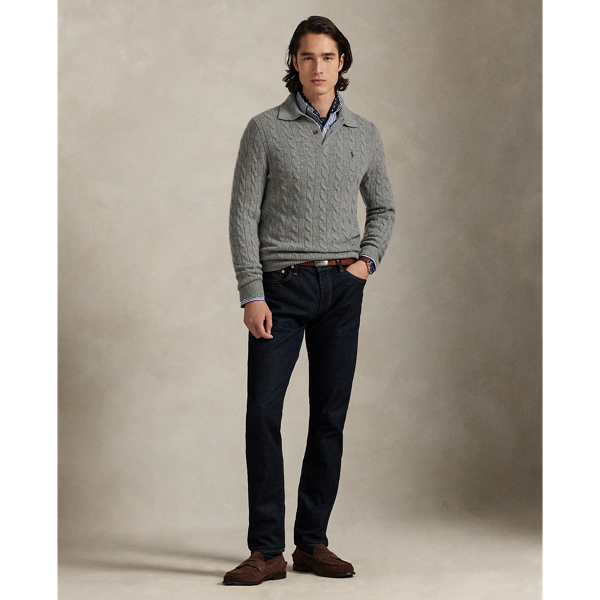 Woll-Kaschmir-Pullover mit Zopfmuster Polo Ralph Lauren in Rehgrau meliert 4