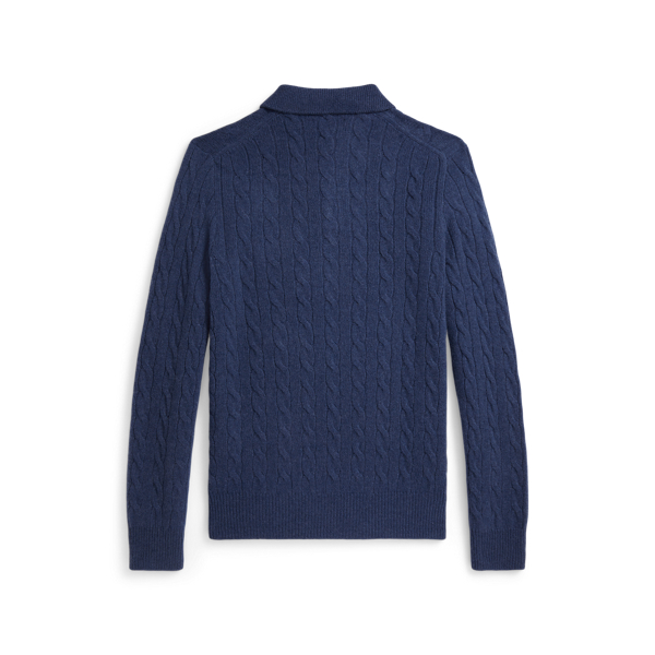 Rustic Navy Heather Cable-Knit Wool-Cashmere Jumper Polo Ralph Lauren 2