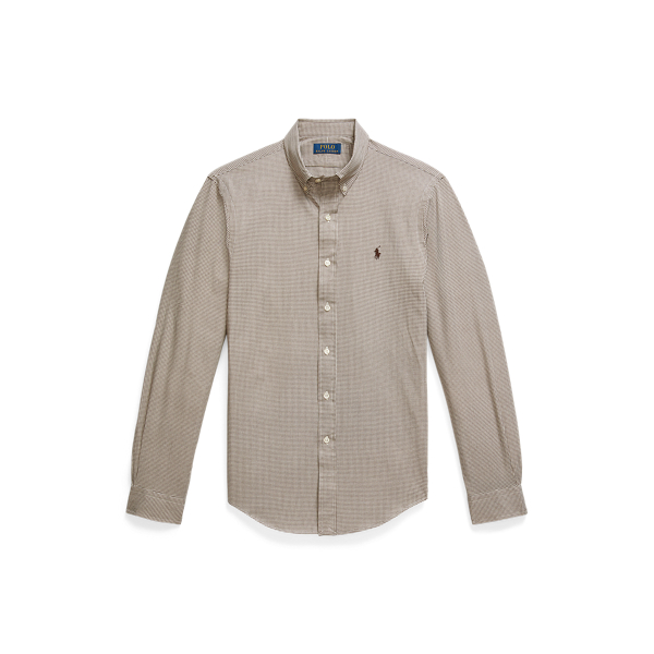 Slim Houndstooth Stretch Poplin Shirt