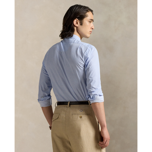 Slim Houndstooth Stretch Poplin Shirt