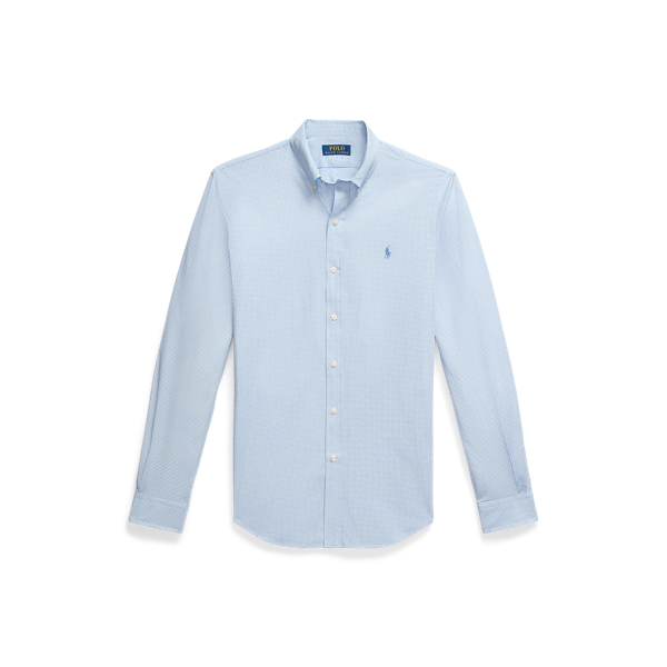 Slim Houndstooth Stretch Poplin Shirt
