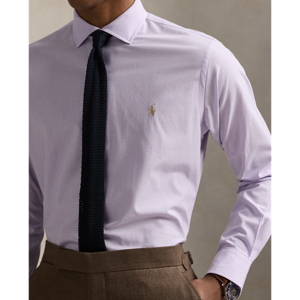 Custom-Fit Karo-Popelinehemd Polo Ralph Lauren in Zartlila/Weiß 6