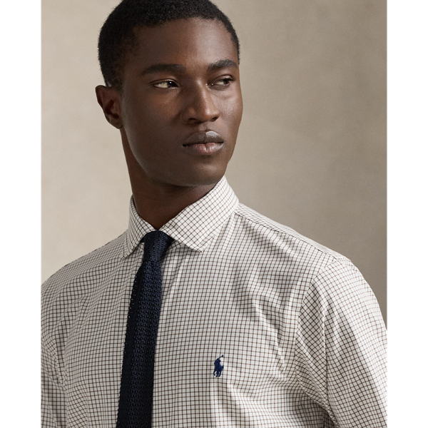 Chemise Custom Fit en popeline stretch Polo Ralph Lauren en Blanc Chocolat 6