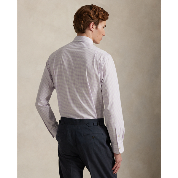 Custom-Fit Karo-Popelinehemd Polo Ralph Lauren in Wei&szlig;/Zartlila 5