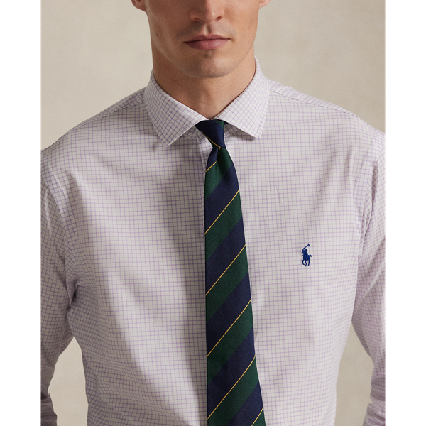 Custom-Fit Karo-Popelinehemd Polo Ralph Lauren in Wei&szlig;/Zartlila 6