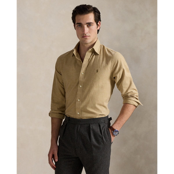 Custom-Fit Performance-Hemd aus Twill Polo Ralph Lauren in Warm Brown Heather 1