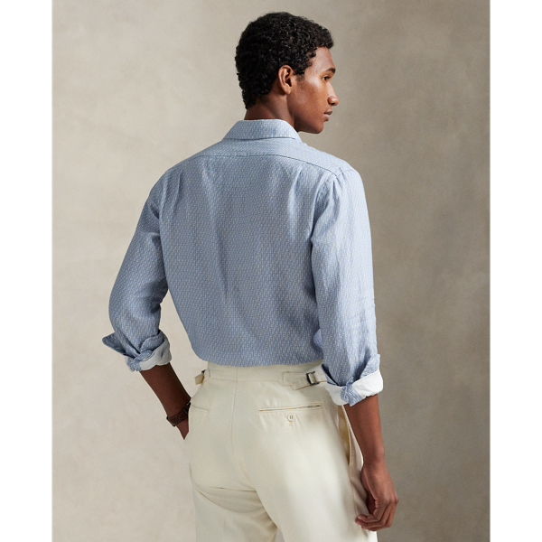 Custom Fit Mallet-Print Linen Shirt