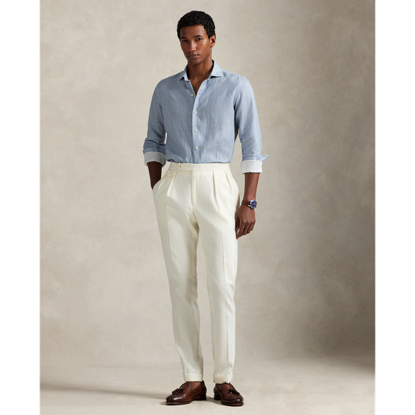 Custom Fit Mallet-Print Linen Shirt