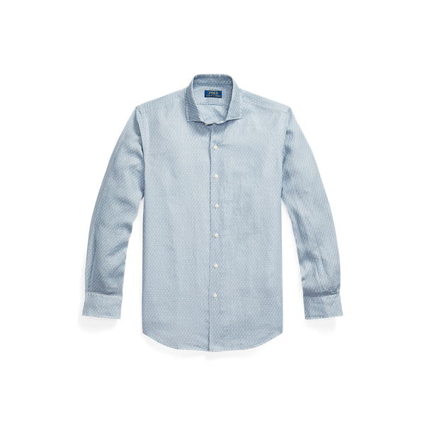 Custom Fit Mallet-Print Linen Shirt