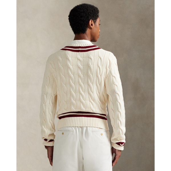 Polo Ralph Lauren Morehouse カレッジ クリケット セーター クリーム コンボ 5