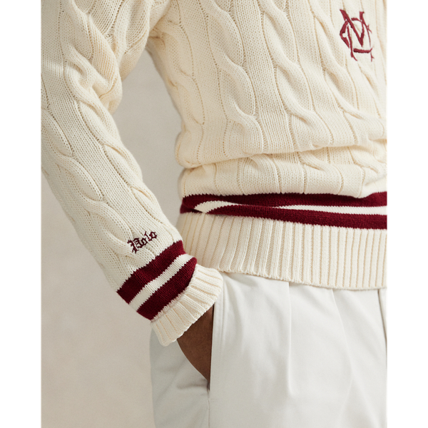 Polo Ralph Lauren Morehouse カレッジ クリケット セーター クリーム コンボ 6