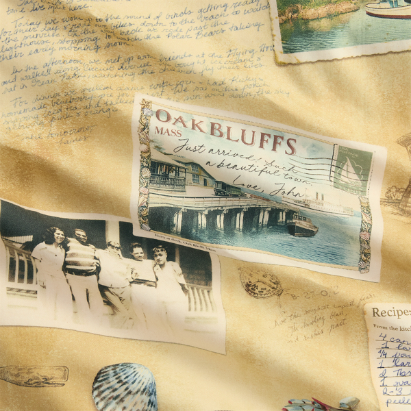 The Oak Bluffs Diary Print Camp Shirt