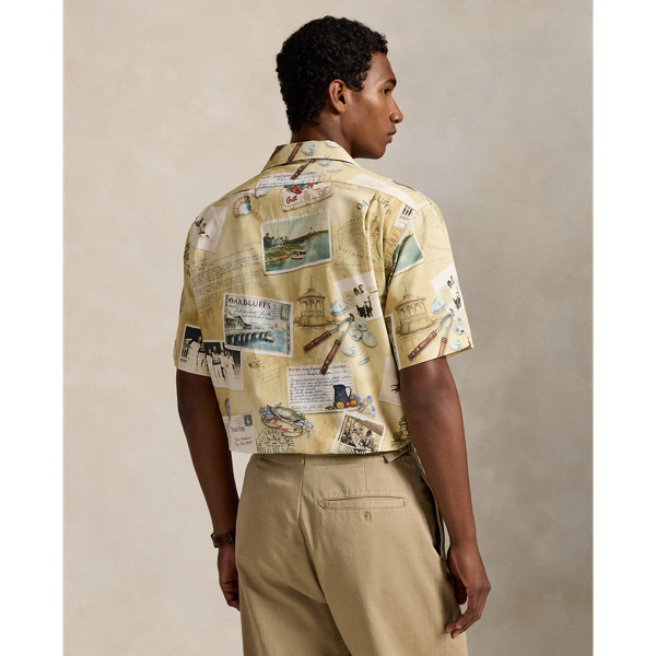 The Oak Bluffs Diary Print Camp Shirt