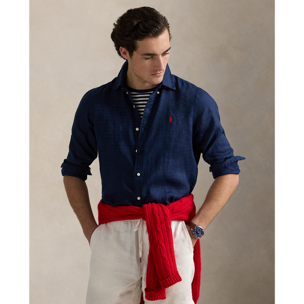 Newport Navy Custom-Fit Leinenhemd Polo Ralph Lauren 1