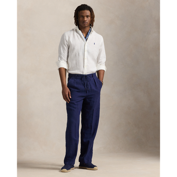 Chemise en lin Custom Fit Polo Ralph Lauren en Blanc c&eacute;ramique 4