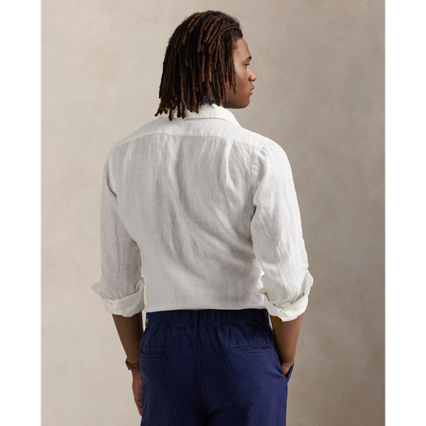 Chemise en lin Custom Fit Polo Ralph Lauren en Blanc c&eacute;ramique 5