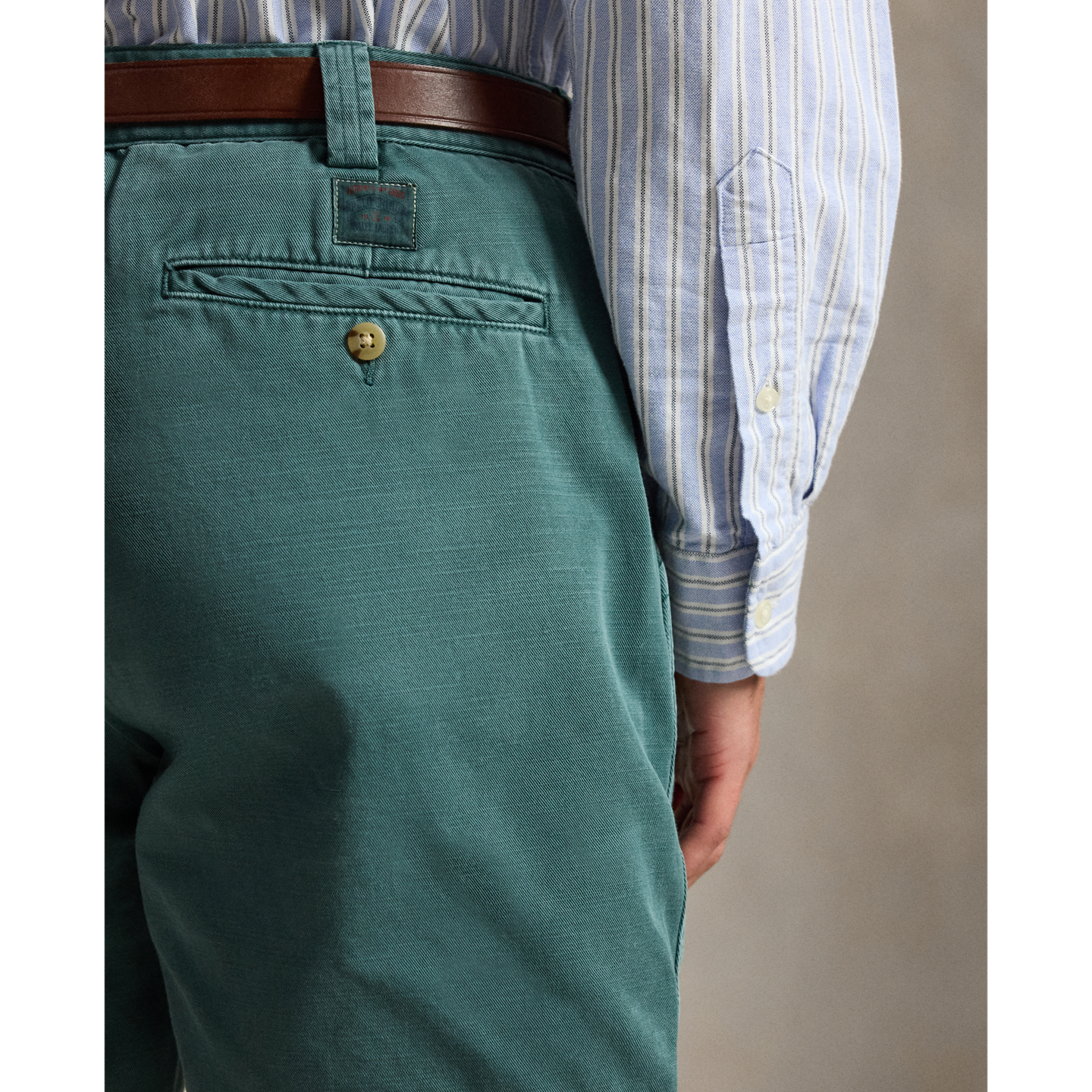 Мужские шорты Polo Ralph Lauren Salinger 8-Inch Straight Fit Chino, цвет: Зелёный — фото 3
