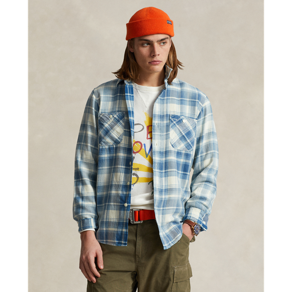 Classic Fit Indigo Plaid Twill Workshirt