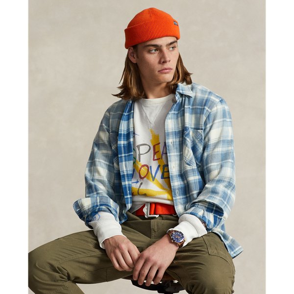 Classic Fit Indigo Plaid Twill Workshirt