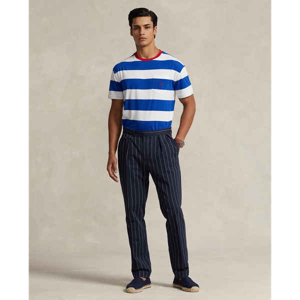 T-shirt ray&eacute; Classic Fit jersey Polo Ralph Lauren en &Eacute;toile saphir/blanc 4