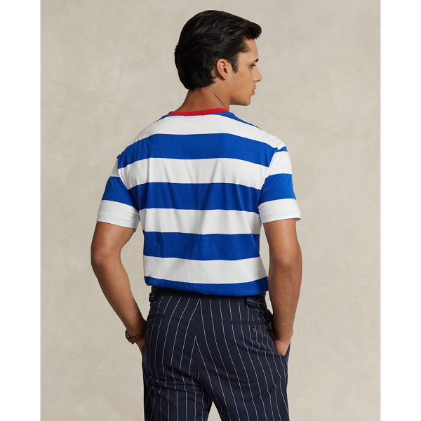 T-shirt ray&eacute; Classic Fit jersey Polo Ralph Lauren en &Eacute;toile saphir/blanc 5