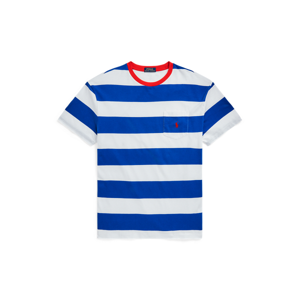T-shirt ray&eacute; Classic Fit jersey Polo Ralph Lauren en &Eacute;toile saphir/blanc 2