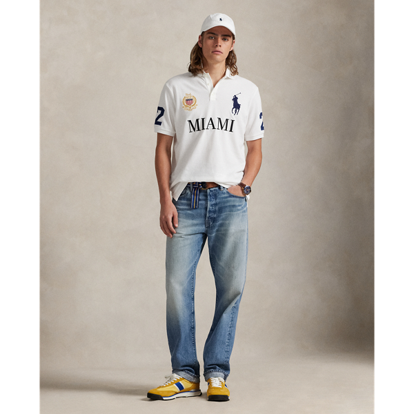 ★米国発*POLO*新作*Classic Fit Miami Mesh ポロシャツ/WH★ Classic Fit Miami Mesh Polo Shirt