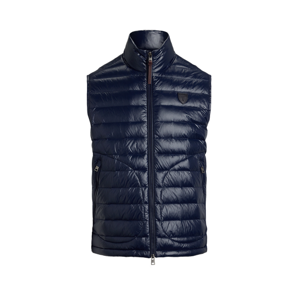 ジャケット・アウター Ralph Lauren Leather Coating Down Vest Polo Ralph Lauren Men's Down GREY Puffer Vest Jacket NEW NWT
