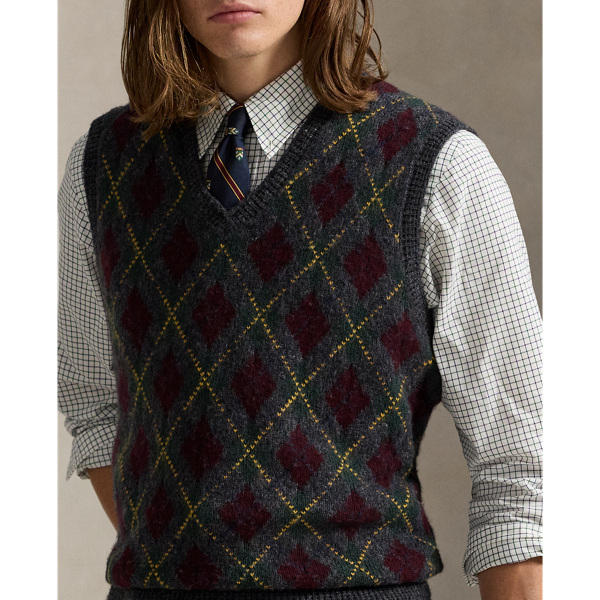Argyle Wool-Cashmere Sweater Vest
