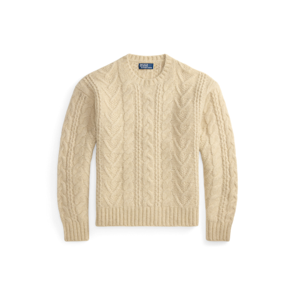 ★★POLO RALPH LAUREN★★ Cotton Cashmere Pullover White MNP Cable-Knit Wool-Cashmere Sweater | Ralph Lauren