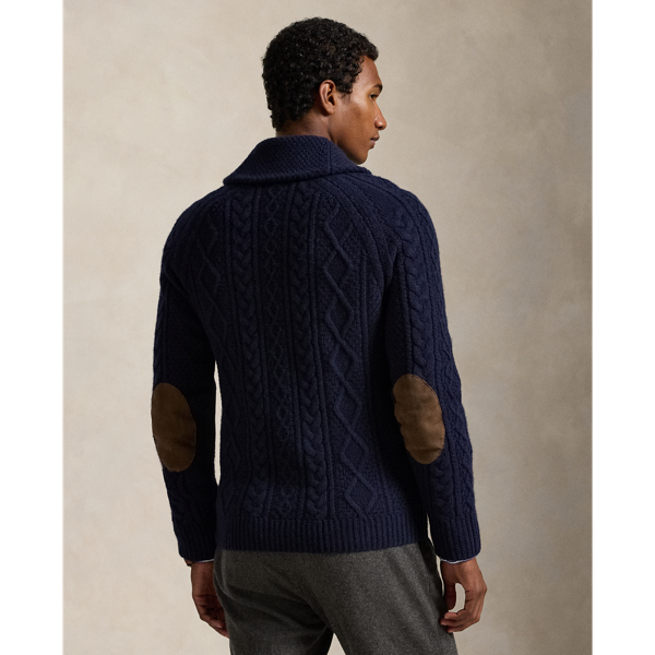 スエードパッチ ウールアルパカ カーディガン | ラルフ ローレン公式