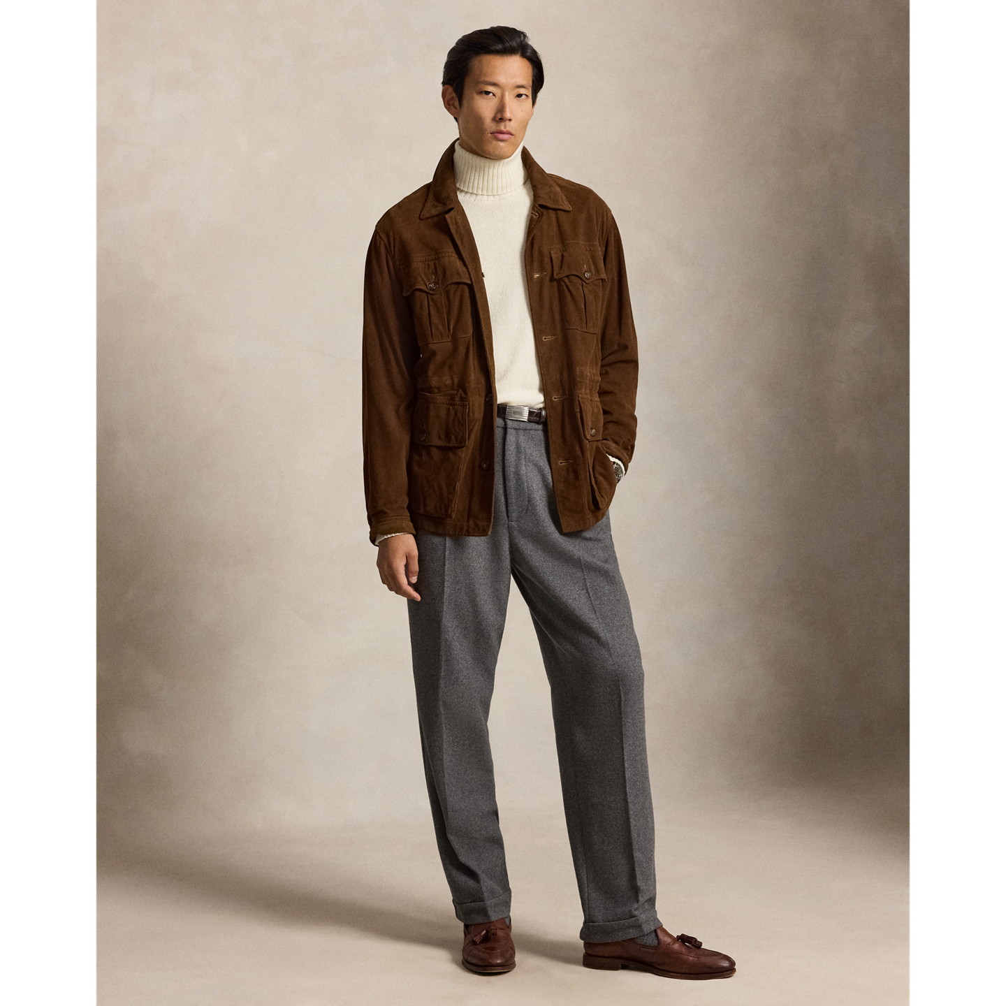 Мужской свитер Ralph Lauren Cashmere Turtleneck, цвет: Кремовый — фото 1