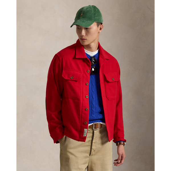 Surchemise en sergé de laine et daim Polo Ralph Lauren en Rouge Rl 2000 1