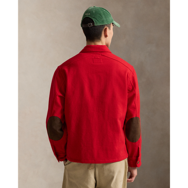 Twill-Hemdjacke mit Wildlederaufn&auml;her Polo Ralph Lauren in Rot 5
