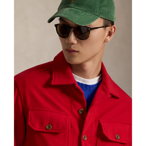 Twill-Hemdjacke mit Wildlederaufn&auml;her Polo Ralph Lauren in Rot 6