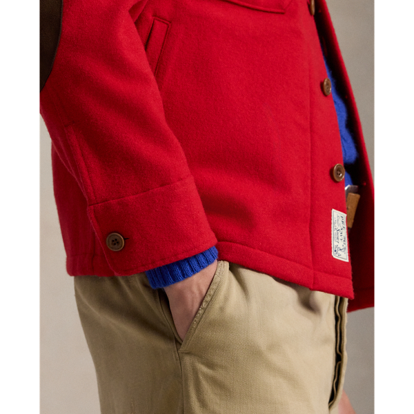 Twill-Hemdjacke mit Wildlederaufn&auml;her Polo Ralph Lauren in Rot 7