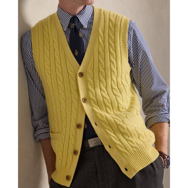 Cable-Knit Wool-Cashmere Sweater Vest