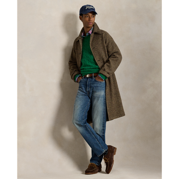 Suede-Patch Cable-Knit Sweater