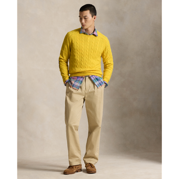 スエードパッチ ケーブルニット セーター | ラルフ ローレン公式