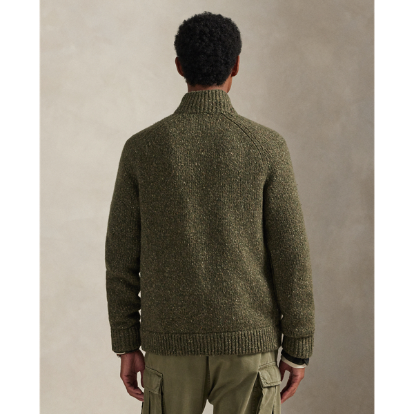 Wool-Blend Mockneck Cardigan