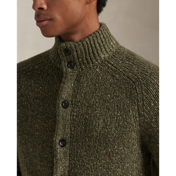 Wool-Blend Mockneck Cardigan
