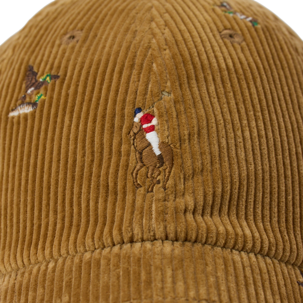 Duck-Embroidered Corduroy Ball Cap