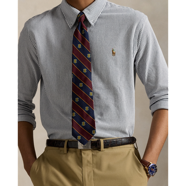 Striped Knit Oxford Shirt