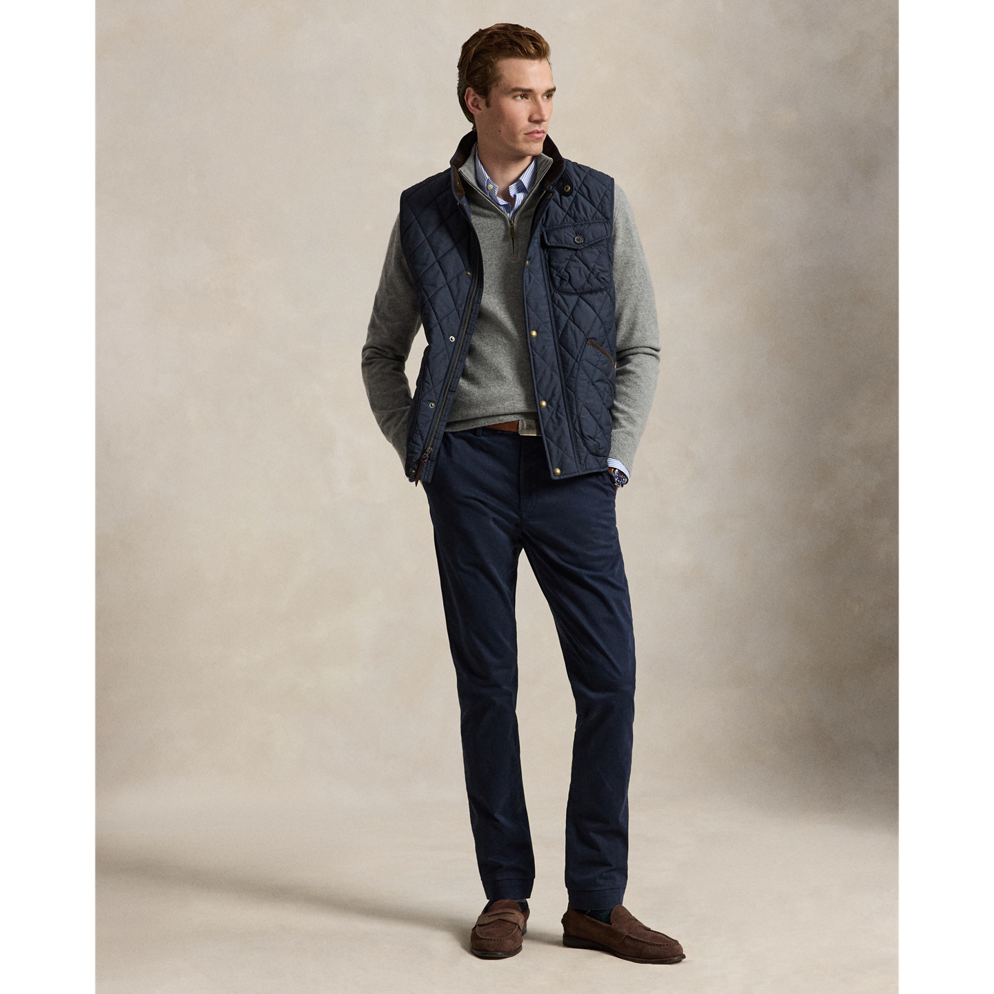 Мужские брюки Polo Ralph Lauren Jarrett Slim Fit Sateen, цвет: Тёмно-синий — фото 4