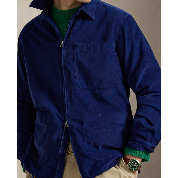 Surchemise zipp&eacute;e en velours c&ocirc;tel&eacute; Polo Ralph Lauren en Eau douce 6