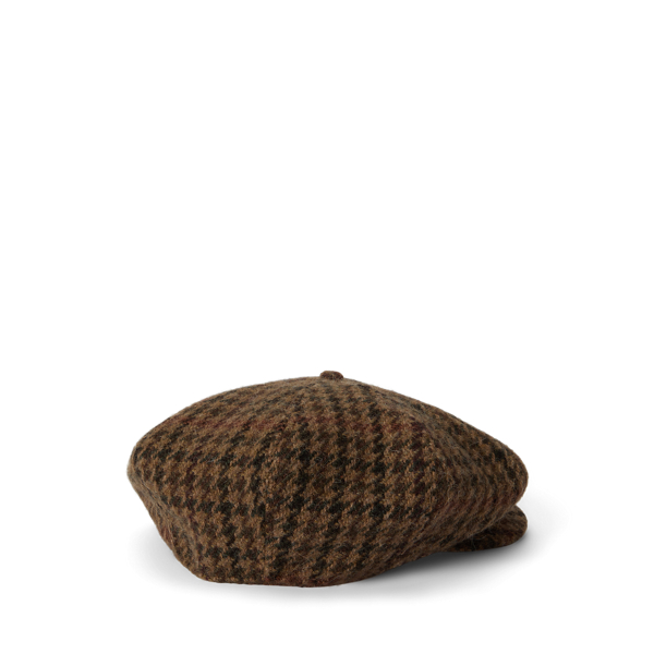 Loden Multi Houndstooth Wool Tweed Newsboy Cap Polo Ralph Lauren 2