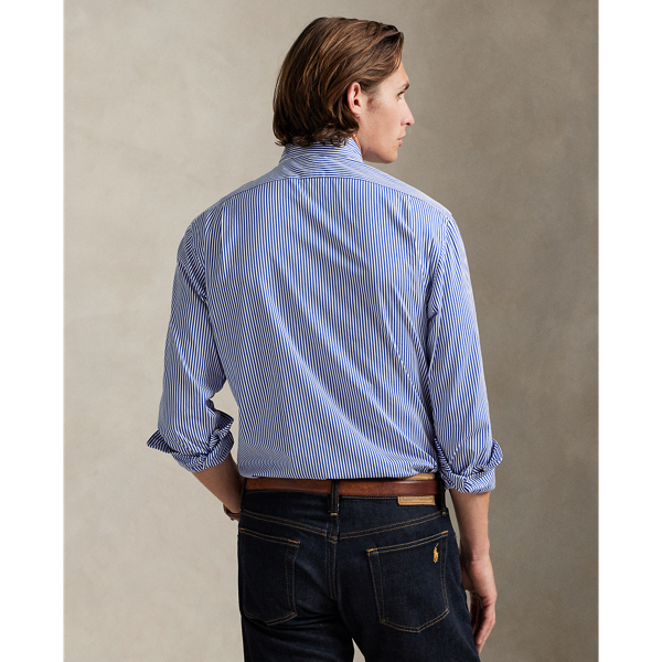 Classic Fit Striped Poplin Shirt