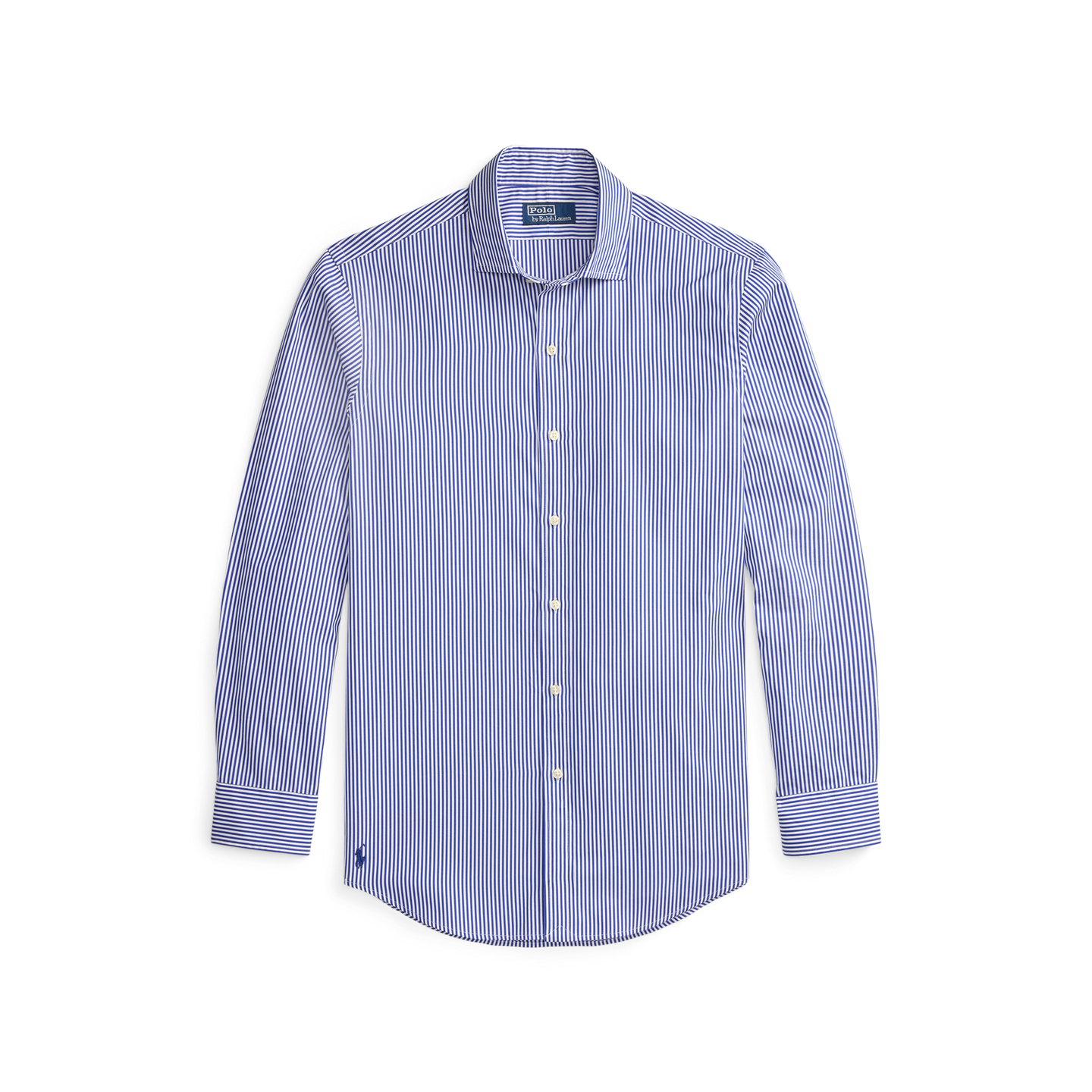 Мужская рубашка Ralph Lauren Classic Fit Striped Poplin, цвет: Синий / Белый — фото 5